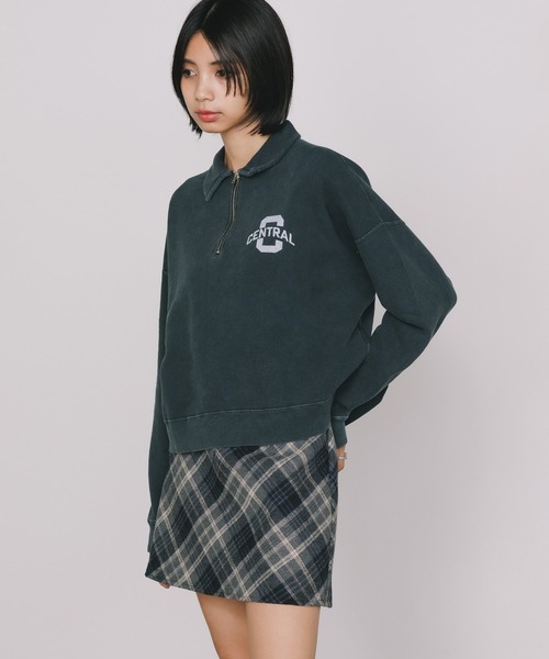 R JUBILEE（アールジュビリー）の「R JUBILEE/アール ジュビリー Half Zip Sweat Pullover ハーフジップスウェット（スウェット・レディース・ホワイト/ブラック・FREE）」の5枚目の写真