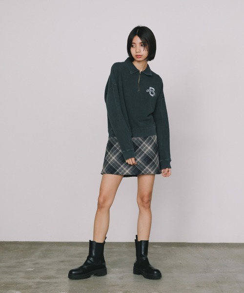 R JUBILEE（アールジュビリー）の「R JUBILEE/アール ジュビリー Half Zip Sweat Pullover ハーフジップスウェット（スウェット・レディース・ホワイト/ブラック・FREE）」の6枚目の写真