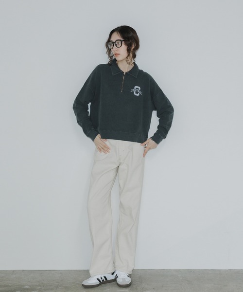 R JUBILEE（アールジュビリー）の「R JUBILEE/アール ジュビリー Half Zip Sweat Pullover ハーフジップスウェット（スウェット・レディース・ホワイト/ブラック・FREE）」の15枚目の写真