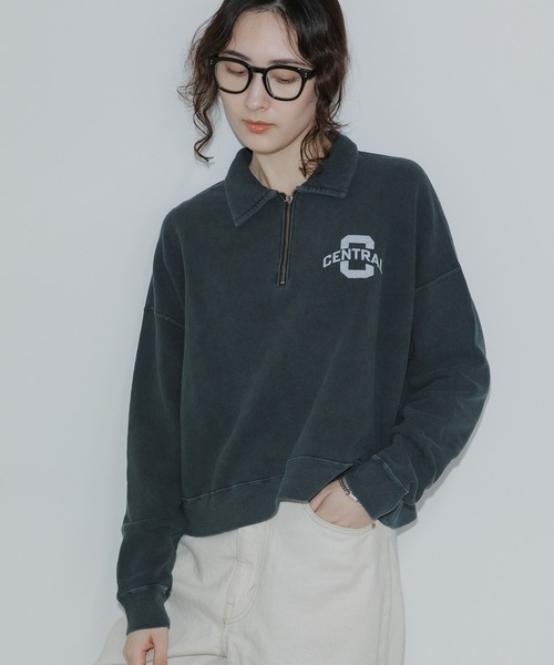R JUBILEE（アールジュビリー）の「R JUBILEE/アール ジュビリー Half Zip Sweat Pullover ハーフジップスウェット（スウェット・レディース・ホワイト/ブラック・FREE）」の17枚目の写真