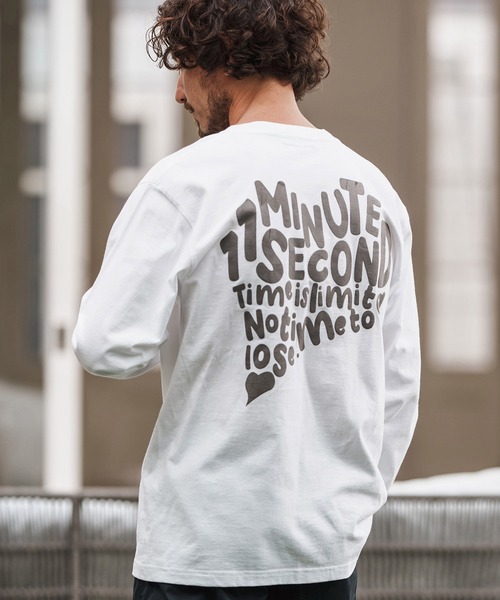 1minute 1second(ワンミニットワンセカンド)の「mlt5294-long sleeve cut&sew with foam print (big PAVE heart) ロングスリーブカットソー(Tシャツ/カットソー・メンズ・チャコール/ブラック/ホワイト・S/M/L/XL)」の5枚目の写真