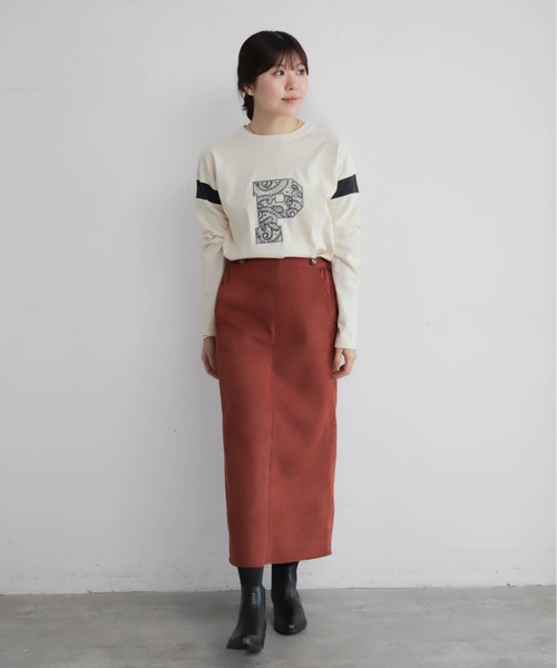 NOMBRE IMPAIR（ノンブルアンペール）の「カットフェイクスウェード　タイトスカート（スカート・レディース・グレイッシュベージュ/オレンジ/グレー・FREE）」の11枚目の写真