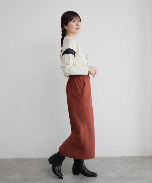 NOMBRE IMPAIR（ノンブルアンペール）の「カットフェイクスウェード　タイトスカート（スカート・レディース・グレイッシュベージュ/オレンジ/グレー・FREE）」の13枚目の写真