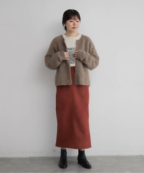 NOMBRE IMPAIR（ノンブルアンペール）の「カットフェイクスウェード　タイトスカート（スカート・レディース・グレイッシュベージュ/オレンジ/グレー・FREE）」の16枚目の写真