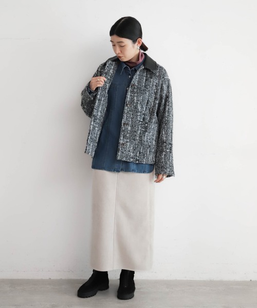 NOMBRE IMPAIR（ノンブルアンペール）の「カットフェイクスウェード　タイトスカート（スカート・レディース・グレイッシュベージュ/オレンジ/グレー・FREE）」の5枚目の写真