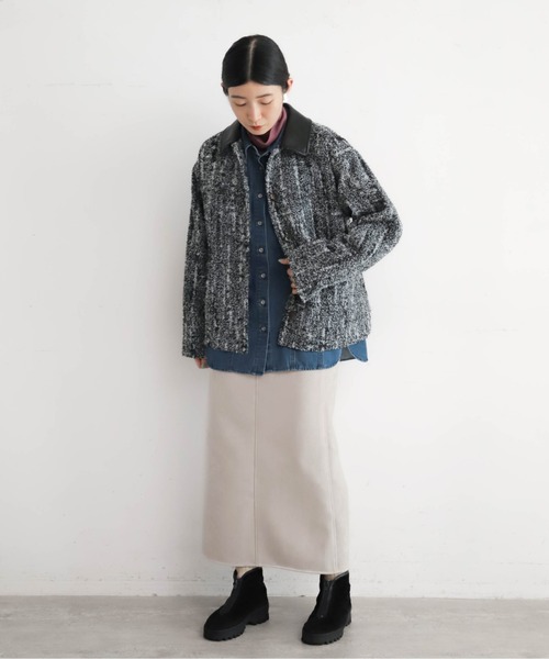 NOMBRE IMPAIR（ノンブルアンペール）の「カットフェイクスウェード　タイトスカート（スカート・レディース・グレイッシュベージュ/オレンジ/グレー・FREE）」の6枚目の写真