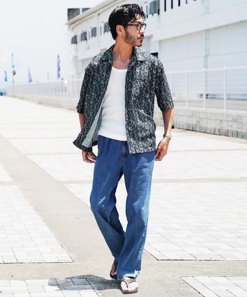 jiggys shop(ジギーズショップ)の「バンダナプリント ビッグシルエット ドライタッチ オープンカラーシャツ(シャツ/ブラウス・メンズ・ホワイト系その他/ブラック系その他/グリーン系その他・MEDIUM/LARGE/X-LARGE)」の11枚目の写真