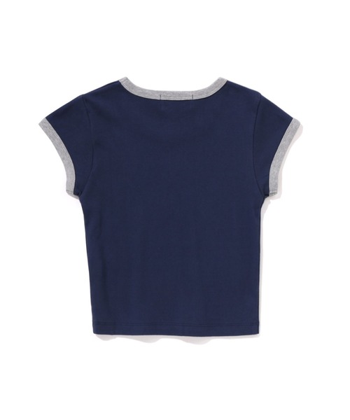 A BATHING APE(アベイシングエイプ)の「COLLEGE CROPPED TRIM TEE(Tシャツ/カットソー・レディース・ブラウン/ネイビー・LARGE/SMALL/MEDIUM)」の4枚目の写真