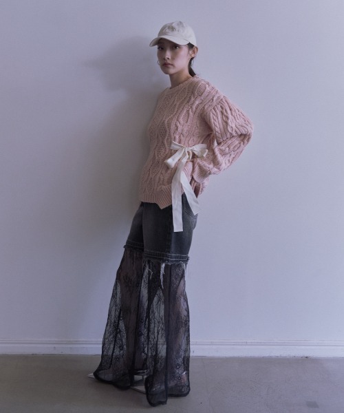 HONEY MI HONEY(ハニーミーハニー)の「lace layered denim short pants(デニムパンツ・レディース・ブルー/サックスブルー/ブラック・FREE)」の9枚目の写真