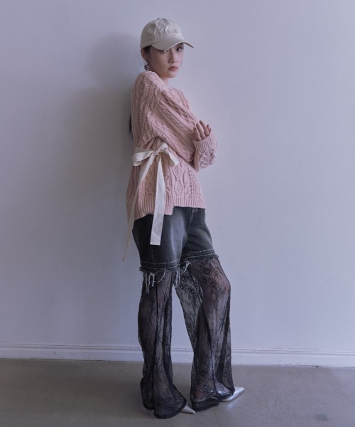 HONEY MI HONEY(ハニーミーハニー)の「lace layered denim short pants(デニムパンツ・レディース・ブルー/サックスブルー/ブラック・FREE)」の11枚目の写真