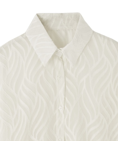 STYLE DELI（スタイルデリ）の「【BLK001】テクスチャー素材シアーシャツ（シャツ/ブラウス・レディース・アイボリー・FREE）」の11枚目の写真