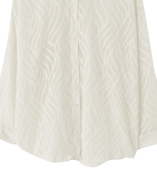 STYLE DELI（スタイルデリ）の「【BLK001】テクスチャー素材シアーシャツ（シャツ/ブラウス・レディース・アイボリー・FREE）」の14枚目の写真