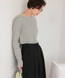 リブカットソーメローデザイントップス
