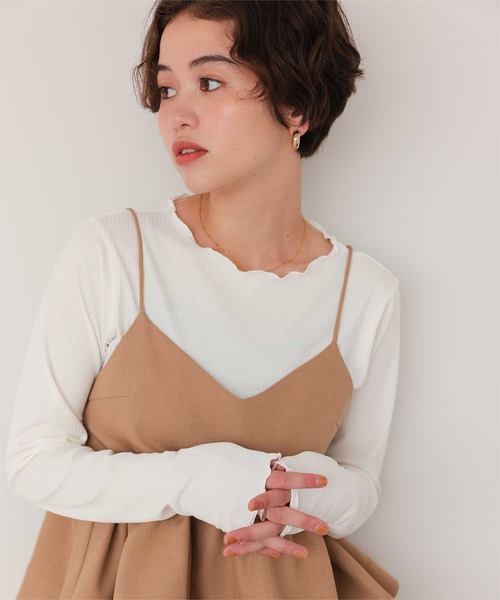 titivate(ティティベイト)の「リブカットソーメローデザイントップス(Tシャツ/カットソー・レディース・イエロー/オフホワイト/ネイビー/チャコール/ホワイト系その他/レッド・L/M/S)」の10枚目の写真