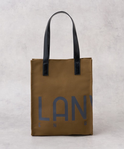 LANVIN en Bleu（ランバンオンブルー）の「ロゴポリエステルキャンバストートバッグ（トートバッグ・レディース・オフホワイト/ブラック/オレンジ/イエロー/ブラウン・FREE）」の4枚目の写真