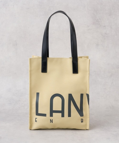 LANVIN en Bleu（ランバンオンブルー）の「ロゴポリエステルキャンバストートバッグ（トートバッグ・レディース・オフホワイト/ブラック/オレンジ/イエロー/ブラウン・FREE）」の2枚目の写真