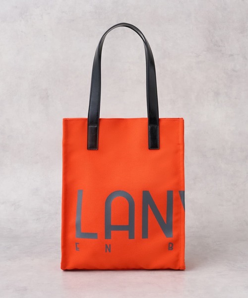 LANVIN en Bleu（ランバンオンブルー）の「ロゴポリエステルキャンバストートバッグ（トートバッグ・レディース・オフホワイト/ブラック/オレンジ/イエロー/ブラウン・FREE）」の5枚目の写真