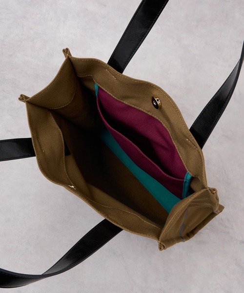 LANVIN en Bleu（ランバンオンブルー）の「ロゴポリエステルキャンバストートバッグ（トートバッグ・レディース・オフホワイト/ブラック/オレンジ/イエロー/ブラウン・FREE）」の11枚目の写真