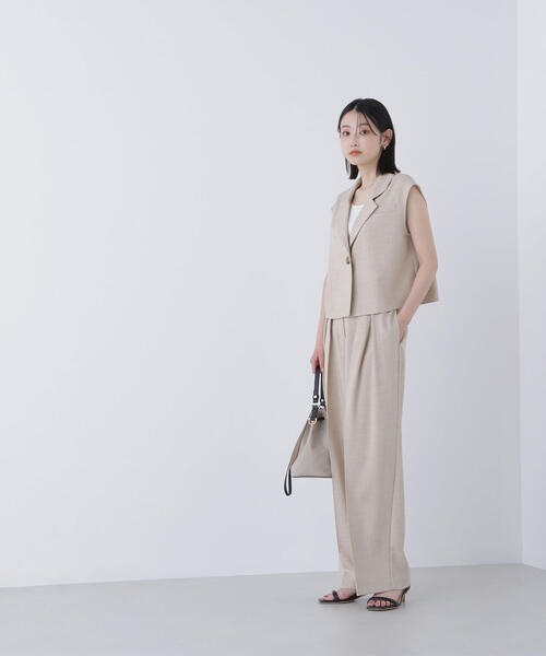 ◇【Oggi8月号掲載】クロップドジレセットアップ（パンツドレス