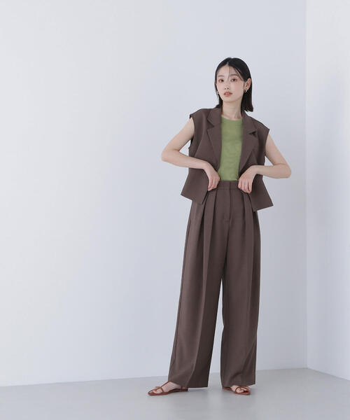 ◇【Oggi8月号掲載】クロップドジレセットアップ（パンツドレス