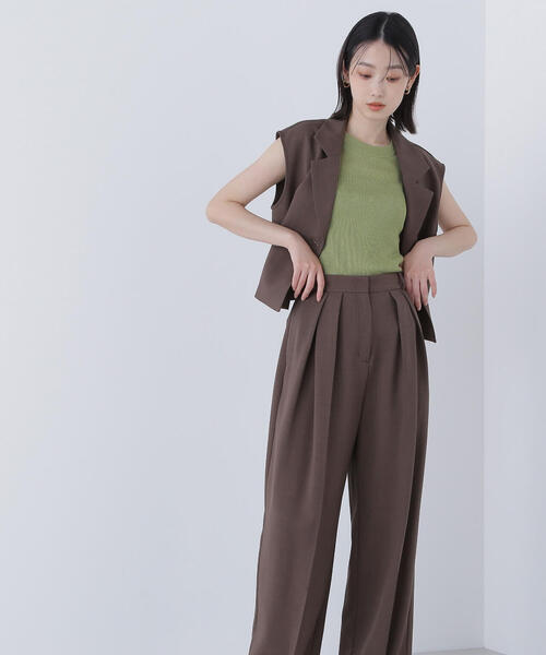 ◇【Oggi8月号掲載】クロップドジレセットアップ（パンツドレス