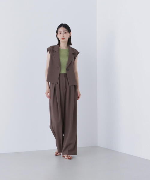【ほぼ未使用】ナチュラルビューティー　ドビーツイル パンツセットアップＬ ナチュラルビューティーベーシック NATURAL BEAUTY BASIC ドビー