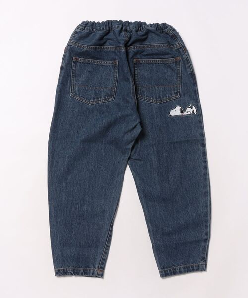 GROOVY COLORS（グルービーカラーズ）の「Uneven Denim SNOOPY Pants（デニムパンツ・キッズ・ネイビー・140/130）」の2枚目の写真