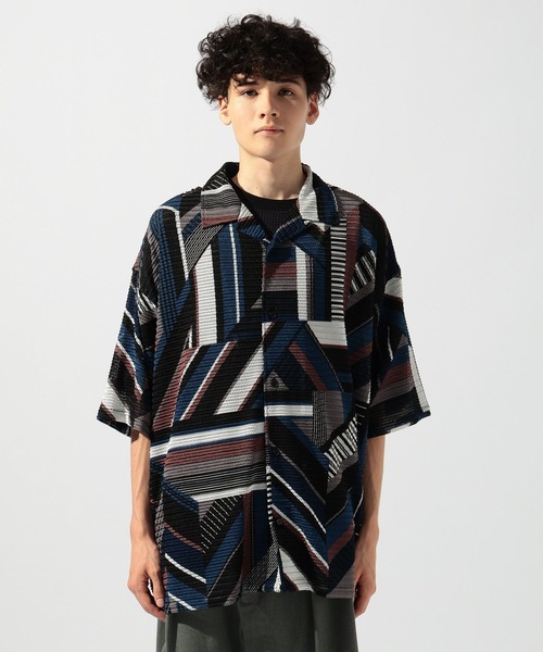 niko and...（ニコアンド）の「幾何学柄透かしシャツ（シャツ/ブラウス・メンズ・ブラウン/グリーン/ブルー・MEDIUM/LARGE）」の20枚目の写真