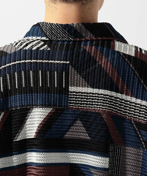 niko and...（ニコアンド）の「幾何学柄透かしシャツ（シャツ/ブラウス・メンズ・ブラウン/グリーン/ブルー・MEDIUM/LARGE）」の14枚目の写真