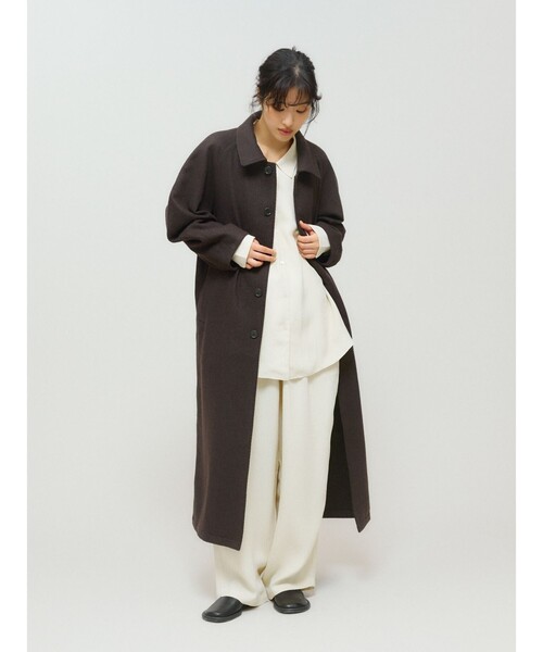 MIDIUMISOLID(ミディウミソリッド)の「MIDIUMISOLID for Ladies ラグランロングコート(ステンカラーコート・レディース・ブラック/グレー/ブラウン・38/36)」の11枚目の写真