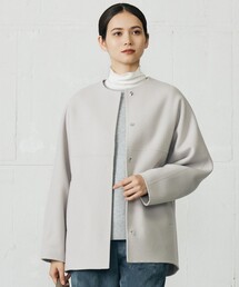未使用 自由区 ジユウク ノーカラーコート セール】 【洗える】メモリーノーカラー コート （その他