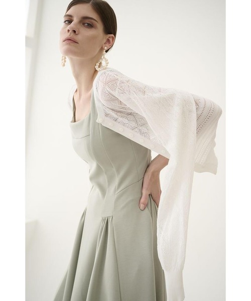 Estella.K（エステラケー）の「Coco Lace Knit Cardigan パターンレーシーカーディガン（カーディガン/ボレロ・レディース・レッド/ブラック/グリーン/ホワイト・FREE）」の16枚目の写真