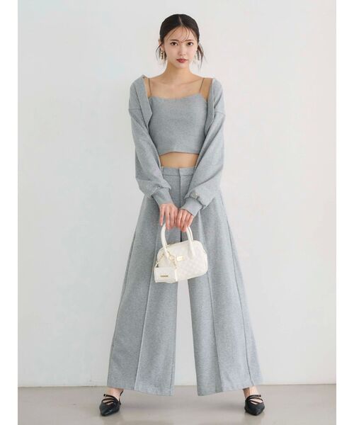 MERCURYDUO（マーキュリーデュオ）の「【WEB限定/セットアップ着用可アイテム】裏毛キャミアンサンブル（アンサンブル・レディース・チャコールグレー/ライトグレー・FREE）」の6枚目の写真