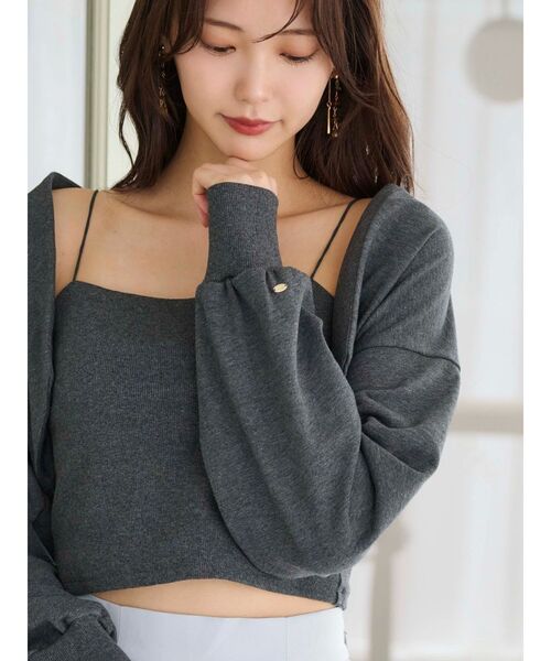 MERCURYDUO（マーキュリーデュオ）の「【WEB限定/セットアップ着用可アイテム】裏毛キャミアンサンブル（アンサンブル・レディース・チャコールグレー/ライトグレー・FREE）」の12枚目の写真