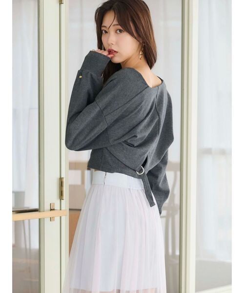 MERCURYDUO（マーキュリーデュオ）の「【WEB限定/セットアップ着用可アイテム】裏毛キャミアンサンブル（アンサンブル・レディース・チャコールグレー/ライトグレー・FREE）」の14枚目の写真