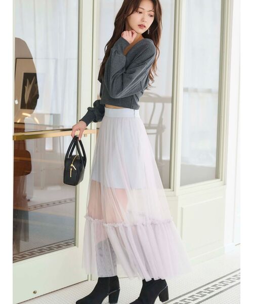 MERCURYDUO（マーキュリーデュオ）の「【WEB限定/セットアップ着用可アイテム】裏毛キャミアンサンブル（アンサンブル・レディース・チャコールグレー/ライトグレー・FREE）」の17枚目の写真