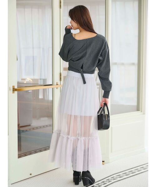 MERCURYDUO（マーキュリーデュオ）の「【WEB限定/セットアップ着用可アイテム】裏毛キャミアンサンブル（アンサンブル・レディース・チャコールグレー/ライトグレー・FREE）」の20枚目の写真