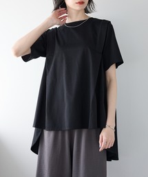 タック入り半袖チュニックTシャツ