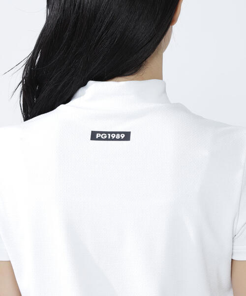 PEARLY GATES】ベア疑似メッシュ半袖モックネックカットソー（Tシャツ