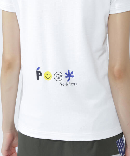 PEARLY GATES】ベア疑似メッシュ半袖モックネックカットソー（Tシャツ