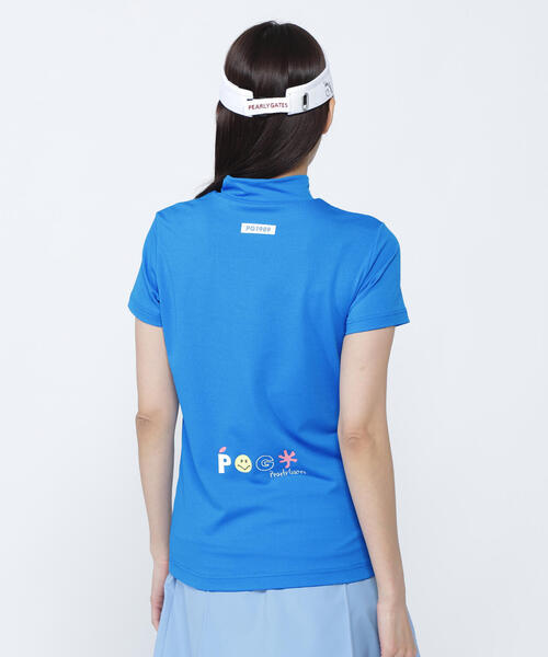 PEARLY GATES】ベア疑似メッシュ半袖モックネックカットソー（Tシャツ