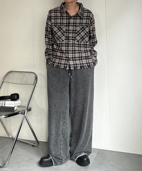 CREARE -LINO-（クレアーレリノ）の「〈ユニセックス商品〉フリンジチェックシャツ（シャツ/ブラウス・メンズ・グリーン/ブルー/イエロー/ブラック/レッド・M/L）」の12枚目の写真