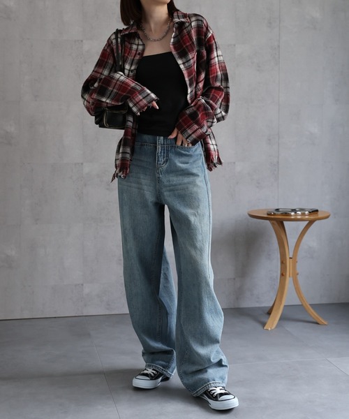 CREARE -LINO-（クレアーレリノ）の「〈ユニセックス商品〉フリンジチェックシャツ（シャツ/ブラウス・メンズ・グリーン/ブルー/イエロー/ブラック/レッド・M/L）」の16枚目の写真