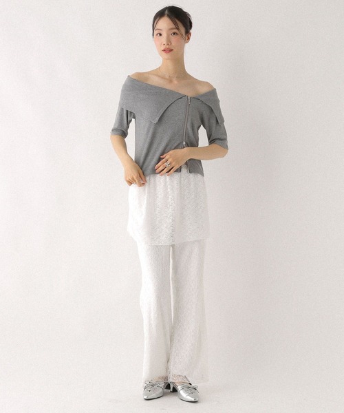 Heather（ヘザー）の「レイヤードレースパンツ2P　581476（その他パンツ・レディース・ホワイト/ブラック・FREE）」の10枚目の写真