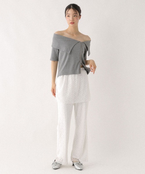 Heather（ヘザー）の「レイヤードレースパンツ2P　581476（その他パンツ・レディース・ホワイト/ブラック・FREE）」の8枚目の写真