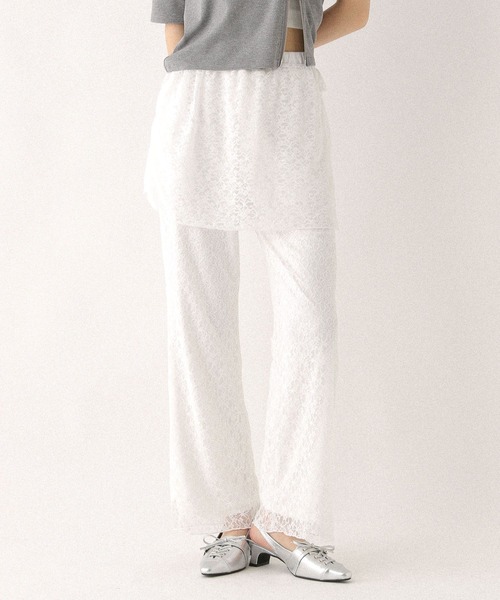 Heather（ヘザー）の「レイヤードレースパンツ2P　581476（その他パンツ・レディース・ホワイト/ブラック・FREE）」の21枚目の写真