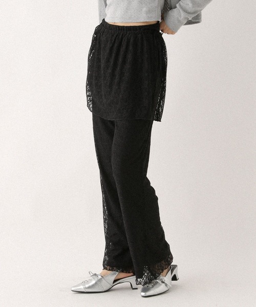 Heather（ヘザー）の「レイヤードレースパンツ2P　581476（その他パンツ・レディース・ホワイト/ブラック・FREE）」の20枚目の写真