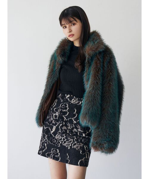 MURUA（ムルーア）の「ゴブランジャガードミニスカート（スカート・レディース・キャメル/ブラック・1/2）」の13枚目の写真