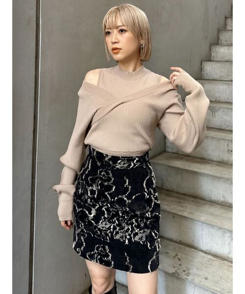 MURUA（ムルーア）の「ゴブランジャガードミニスカート（スカート・レディース・キャメル/ブラック・1/2）」の19枚目の写真