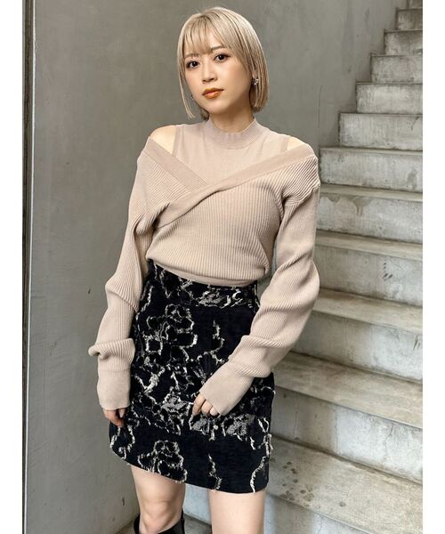 MURUA（ムルーア）の「ゴブランジャガードミニスカート（スカート・レディース・キャメル/ブラック・1/2）」の20枚目の写真